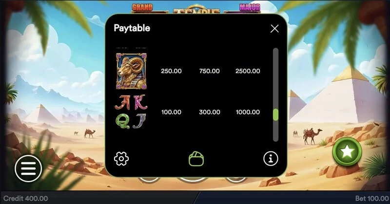 Temple of Treasures - Dirisha la Buy Feature kwa ajili ya kununua bonasi
